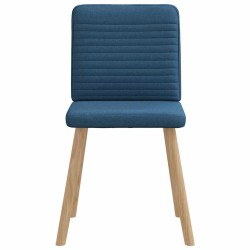 Chaises à manger lot de 6 bleu tissu 