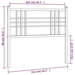 Tête de lit métal noir 107 cm 