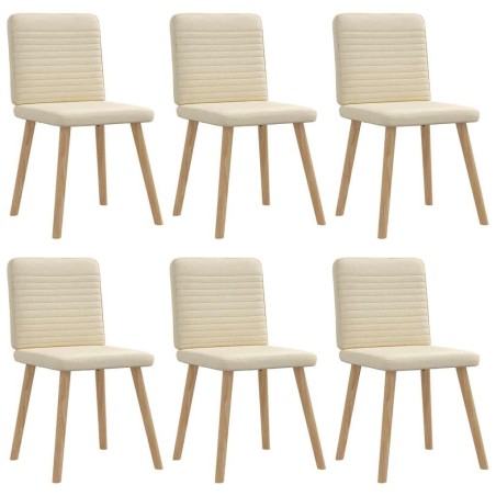 Chaises à manger lot de 6 crème tissu 
