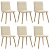 Chaises à manger lot de 6 crème tissu 