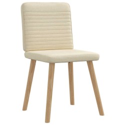 Chaises à manger lot de 6 crème tissu 