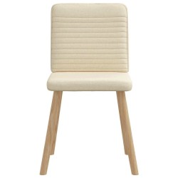 Chaises à manger lot de 6 crème tissu 