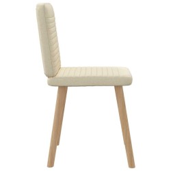 Chaises à manger lot de 6 crème tissu 