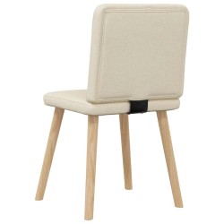Chaises à manger lot de 6 crème tissu 