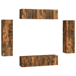 Ensemble de meubles TV 6 pcs Chêne fumé Bois d'ingénierie 
