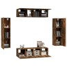 Ensemble de meubles TV 6 pcs Chêne fumé Bois d'ingénierie 