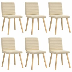 Chaises à manger lot de 6 crème tissu 