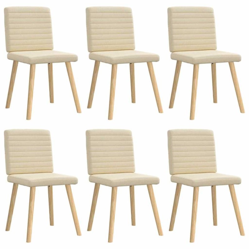Chaises à manger lot de 6 crème tissu 