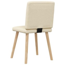 Chaises à manger lot de 6 crème tissu 