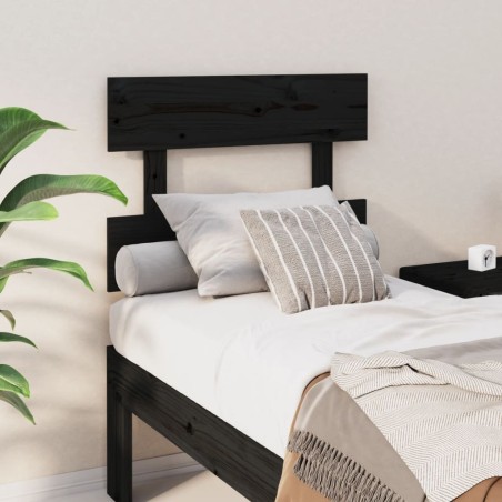 Tête de lit Noir 78,5x3x81 cm Bois massif de pin 