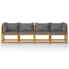 Canapé de jardin à 4 places avec coussin Bois d'acacia massif 