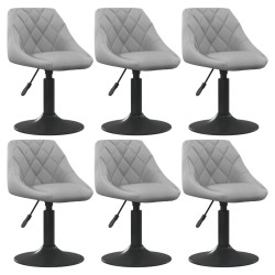 Chaises pivotantes à manger lot de 6 gris clair velours 