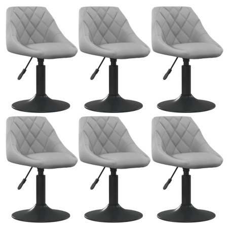 Chaises pivotantes à manger lot de 6 gris clair velours 