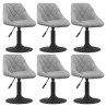 Chaises pivotantes à manger lot de 6 gris clair velours 
