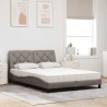Lit avec matelas taupe 140x200 cm tissu 