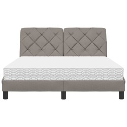 Lit avec matelas taupe 140x200 cm tissu 