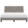 Lit avec matelas taupe 140x200 cm tissu 