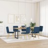 Chaises à manger lot de 6 bleu tissu 