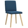 Chaises à manger lot de 6 bleu tissu 