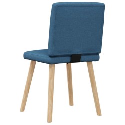 Chaises à manger lot de 6 bleu tissu 