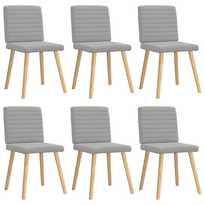 Chaises à manger lot de 6 gris nuage tissu 