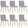 Chaises à manger lot de 6 gris nuage tissu 