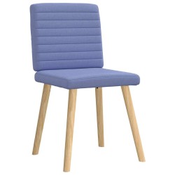 Chaises à manger lot de 6 bleu jean tissu 