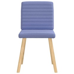 Chaises à manger lot de 6 bleu jean tissu 