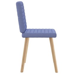 Chaises à manger lot de 6 bleu jean tissu 