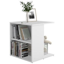 Table d'appoint blanc 45x45x48 cm bois d'ingénierie 