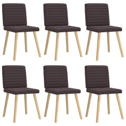 Chaises à manger lot de 6 marron foncé tissu 