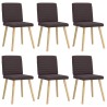 Chaises à manger lot de 6 marron foncé tissu 