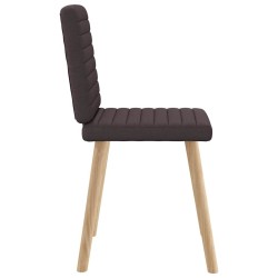 Chaises à manger lot de 6 marron foncé tissu 