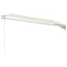 Auvent rétractable crème 4,5x3 m tissu et aluminium 