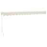 Auvent rétractable crème 4,5x3 m tissu et aluminium 