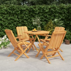 Ensemble à manger de jardin 5 pcs Bois de teck massif 