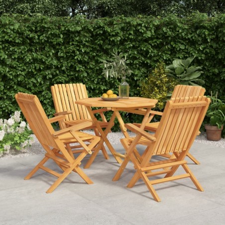 Ensemble à manger de jardin 5 pcs Bois de teck massif 