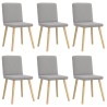 Chaises à manger lot de 6 gris nuage tissu 
