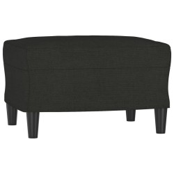 Canapé à 3 places avec repose-pieds Noir 180 cm Tissu 