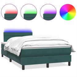 Sommier à lattes de lit et matelas vert foncé 120x220cm velours 