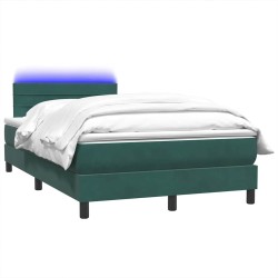 Sommier à lattes de lit et matelas vert foncé 120x220cm velours 