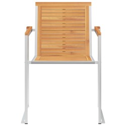 Chaises de jardin avec coussins lot de 2 Teck solide et acier 