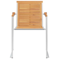 Chaises de jardin avec coussins lot de 2 Teck solide et acier 