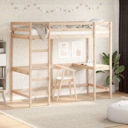 Lit superposé sans matelas 100x200 cm bois massif de pin 