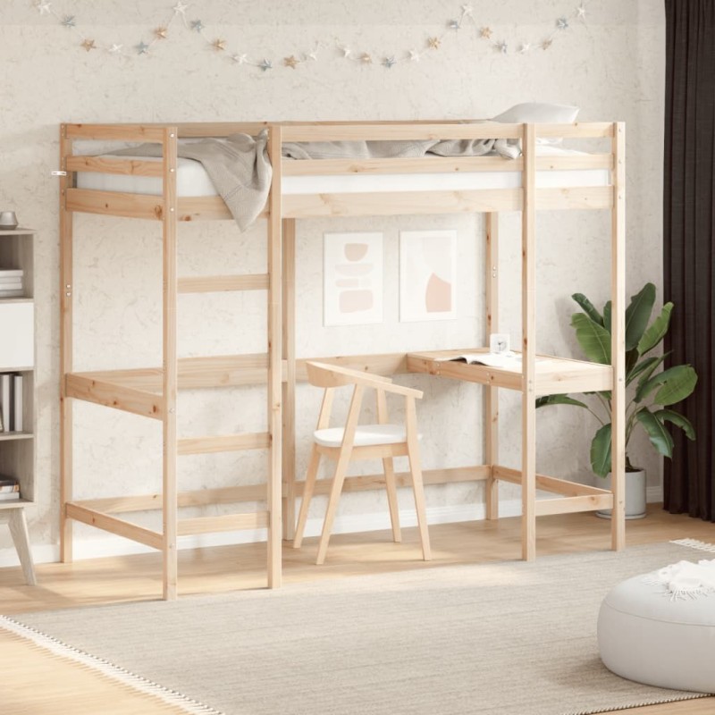 Lit superposé sans matelas 100x200 cm bois massif de pin 