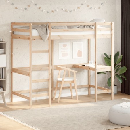 Lit superposé sans matelas 100x200 cm bois massif de pin 