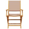 Ensemble à manger de jardin 5 pcs taupe tissu et bois massif 