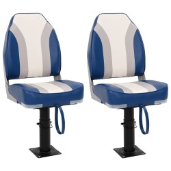 Sièges bateau lot de 2 piédestal hauteur réglable pivotant 360° 