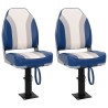 Sièges bateau lot de 2 piédestal hauteur réglable pivotant 360° 
