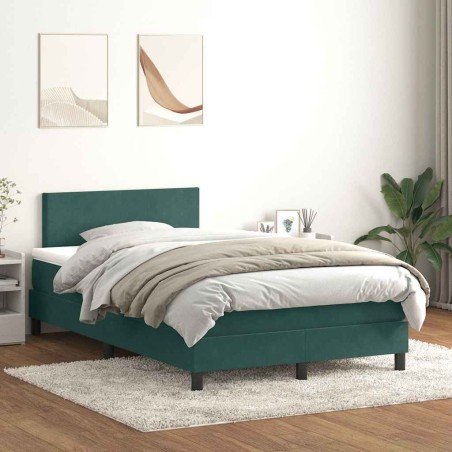 Sommier à lattes de lit et matelas vert foncé 120x220cm velours 